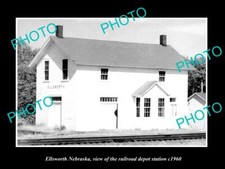 OLD LARGE HISTORIC PHOTO OF ELLSWORTH NEBRASKA THE RAILROAD DEPOT STATION c1960 picture