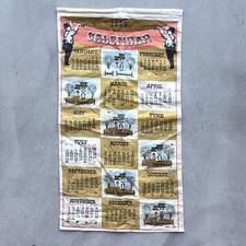 Vintage 1959 Calendar Tea Towel Western Farmhouse Cottagecore George Wright picture