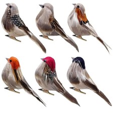 LWINGFLYER 6PCS Decorative Artificial Birds Clip Small, 6pcs Assorted Colors picture