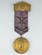 ANTIQUE KNIGHTS OF THE GOLDEN EAGLE MEDAL BADGE - c1886 - VICTORIAN MEDAL BADGE picture