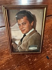 Vintage Decorel Non Tarnish Metal Frame w Original Tony Curtis Advertising Inser picture