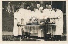 Medical Students Incl 3 Woman Cadaver Dissection 1913 RPPC Photo Postcard COPY picture