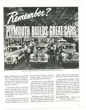1943 Plymouth Sedans Pre-War Assembly Line WW2 Vintage Print Ad War Production picture