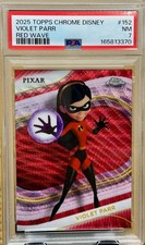 2025 Topps Chrome Disney Violet Parr Red Wave 1/5 PSA 7 picture