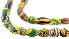 Oval Antique Venetian African Millefiori Trade Beads #15896 10mm Ivory Coast picture