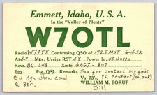 1952 QSL Postcard W7OTL Emmett Idaho Ham Radio W7FTX Montana 1953 D447 picture