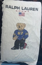 Vintage 90s Ralph Lauren Polo Sport Bear Football Beach Towel USA 70x35 picture