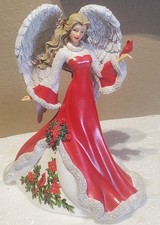 NEW Hamilton Collection 1999 Wintery Interlude Angel Cardinal Figurine Christmas picture