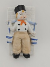 VTG Ceramic Wall Pocket Dutch Boy Water Carrier Buckets Japan 1940s 1950s MCM picture