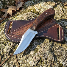 Handmade Hunting Knife Fixed Blade Full Tang with Cross Draw Sheath 8in picture