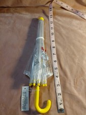 Vintage 1960s Snoopy Peanuts Clear Child Umbrella NOS w/ Tag Yellow Handle picture