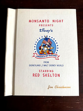 rare 1976 DISNEY'S MONSANTO NIGHT from DISNEYLAND hardcover SCRIPT & ITINERARY picture