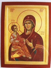 Virgin and Child, of the Three Hands laminated icon Prayer Card picture