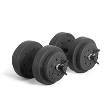 CAP Barbell 40-Lb Adjustable Cement Dumbbell Set Black Iron Handles Home Gym picture