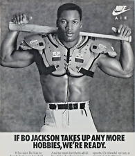 Bo Jackson Nike Air Bo's Hobbies Vintage 1988 Original Print Ad 8.5 x 11