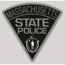 Massachusetts State Police Sticker 4 Inch Reflective MSP Triangle Decal Black picture