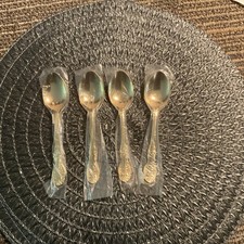 Set Of 4 Vintage CAPCO Heritage Gold Plated Tea Spoons Coffee Spoons Japan NOS picture
