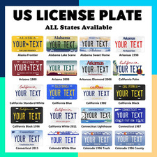 Your Text Personalized License Plate Custom Auto Car tag Any State 6