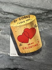 Rare Vintage Valentine Wine Cork Drink Heart Arrow Sailor Tattoo Cute Kitsch picture