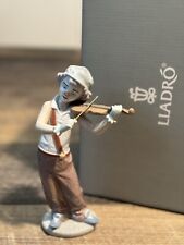 7” Lladro 8239 Bohemian Melodies Clown Playing Violin Figurine IOB Retired picture