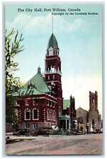 Fort William Ontario Canada Postcard The City Hall Building 1949 Vintage picture