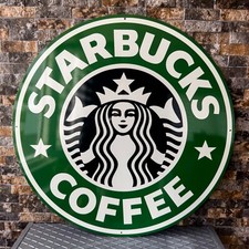 Vintage Starbucks Coffee Heavy Metal Sign - XXL