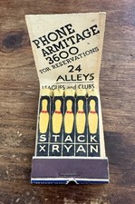 K121 Vintage Stack & Ryan Bowl Chicago Full Matchbook 24 Alleys Bowling Alley picture