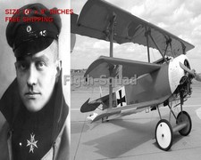 WW2 8x10 Photo Left Manfred von Richthofen Red Baron Right Plane Fokker DR O5136 picture
