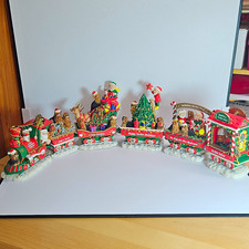 The Danbury Mint Yorkie Christmas Express 6-Piece Resin Painted Train Set picture
