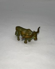 Antique Bronze Long Horn Bull Miniature Sculpture picture