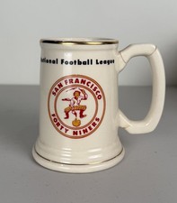 Vintage San Francisco 49ers Beer Stein Mug Gold Trim Ceramic NFL READ picture