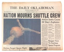 The Daily Oklahoman Newspaper Jan 29 1986 Space Shuttle Challenger Disaster picture