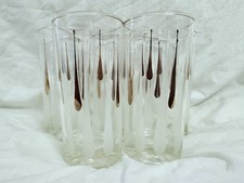 Gorgeous MCM Atomic Bar Glasses Drip Design Set of 5 5.5 Great Condition picture