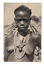 Ethnic central africa Bassari woman w. nose artifacts rppc AR1984 picture