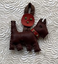 Vintage Scottie Terrier Leather Handmade picture