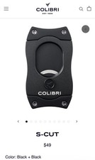 BNIB Colibri S-Cut Cigar Cutter Black Bolted w/Black Blades NEW ~ MSRP $49 picture