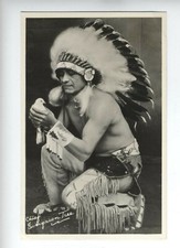 Chief Evergreen Tree rppc SIGNED Pueblo Indian Ceremonial Wisconsin dells picture