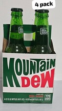 MTN Mountain Dew Real Sugar 12oz Glass Bottle 4 COUNT Bd Apr 2027 picture