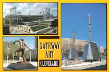 Postcard OH Cleveland Bob Feller Hall of Famer Art District MLB Baseball Square picture