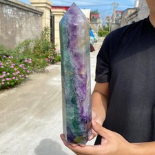 5.9lb Natural Fluorite Crystal Column Magic Wand Obelisk Point Earth Healing picture