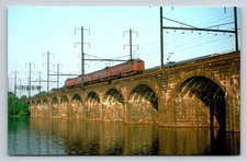 1967 Pennsylvania RR MP54 Electric Train Delaware River Trenton NJ Postcard picture