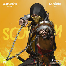 Scorpion Figurine Mortal Kombat Hand Painted Model / DIY Kit 14 pcs picture