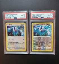 PSA 10 GEM MINT LUGIA 132 SWSH VIVID VOLTAGE HOLO & REVERSE FOIL (TWO CARD LOT) picture