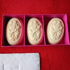 Vintage Avon To A Wild Rose Carved Gift Soaps 3 oz. each New W/ Original Box USA picture