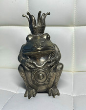 Vintage Metal Frog Prince Figurine Sculpture picture