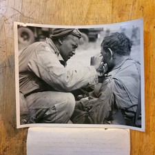 African American Soldier Picking Shrapnel From Face U.S. Army Signal Corps Photo picture