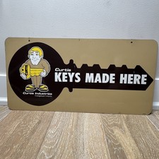 VTG Curtis Keys Double‑Sided Metal Sign Hardware Store Advertising 24 X 12 picture