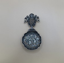 Antique Hanau German 800 Silver Kremos Rome Tea Caddy Spoon Scoop Cherub Tavern picture
