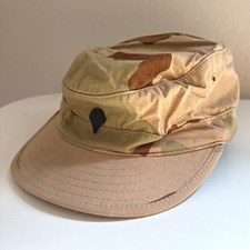 Vintage Brigade Quartermasters Desert Camo Patrol Cap M 3-Color DCU USA w/ Pin picture