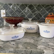 6 Pc Vintage Corning Ware P-55-B Blue Cornflower 1 Qt Saucemaker A-24 Plus 2 picture